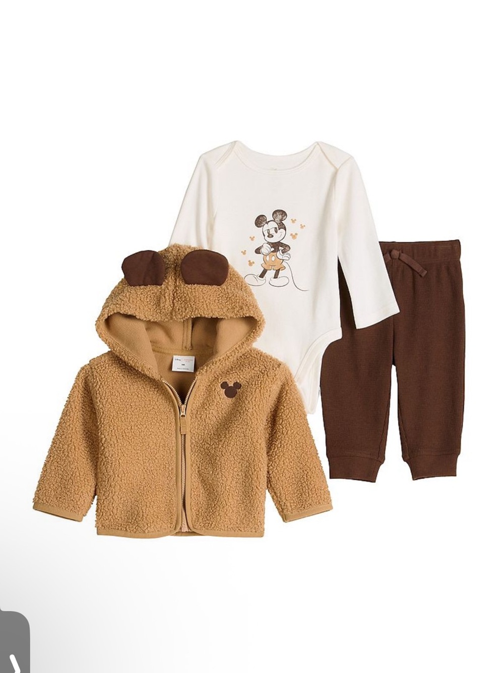 Baby Jumping Beans Disney’s Mickey Mouse 3-pc Hoodie, Bodysuit & Pant set